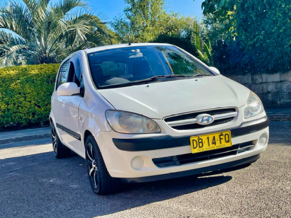 Sell used Hyundai Getz for Cash Sydney - front side angle of drivers side